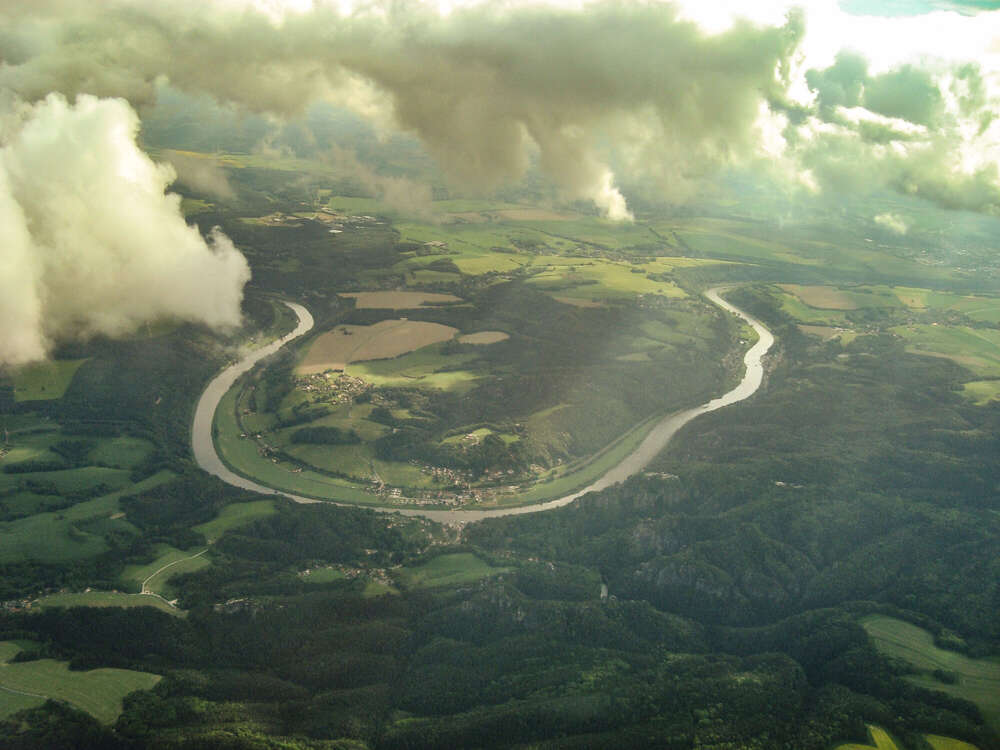 Elbe bei Dresden (FlugBild)