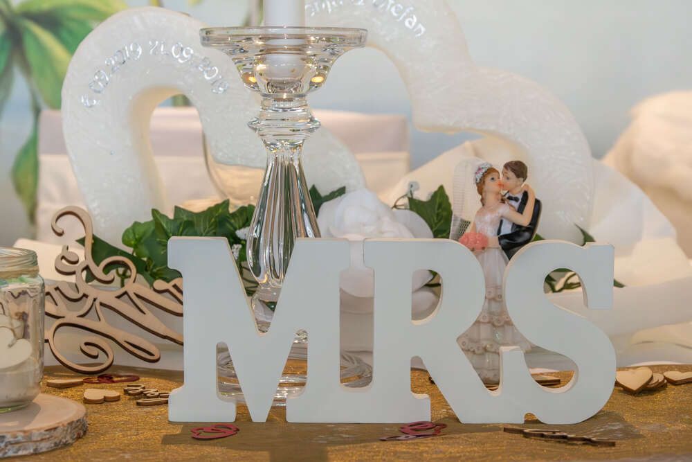 Tischdekoration bei einer Hochzeit (Manfred Härtl)