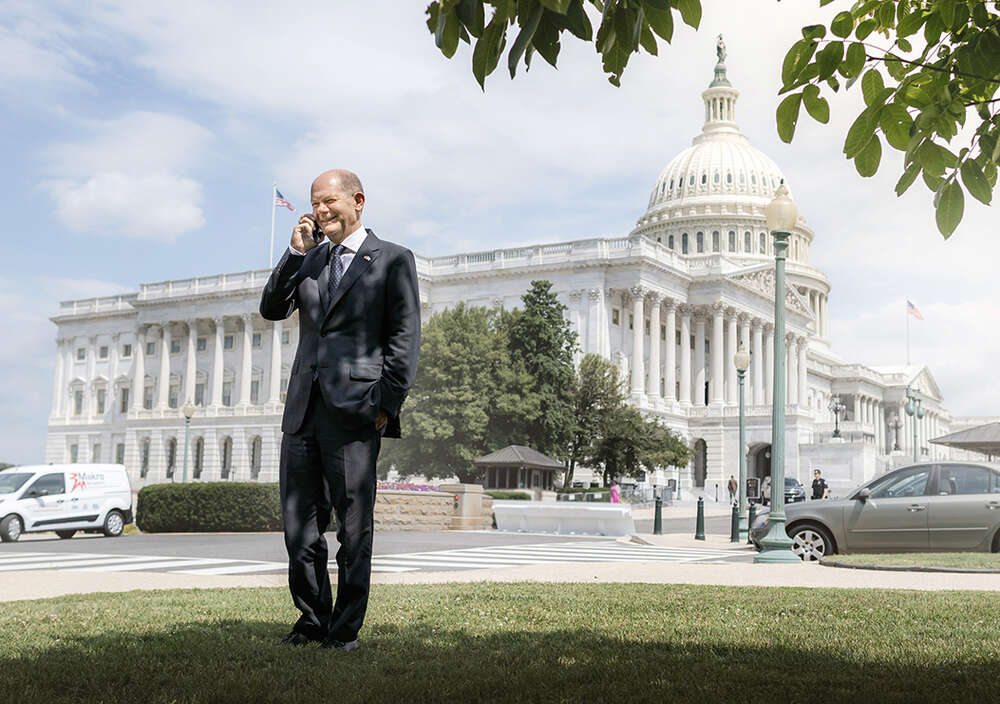 Bundeskanzler Olaf Scholz in Washington (Xander Heinl Media)