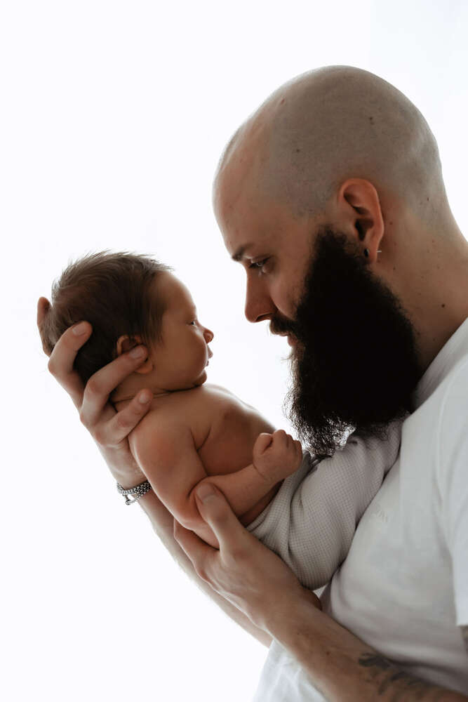 Vater und Sohn Babyfotografie (Herzfoto.)
