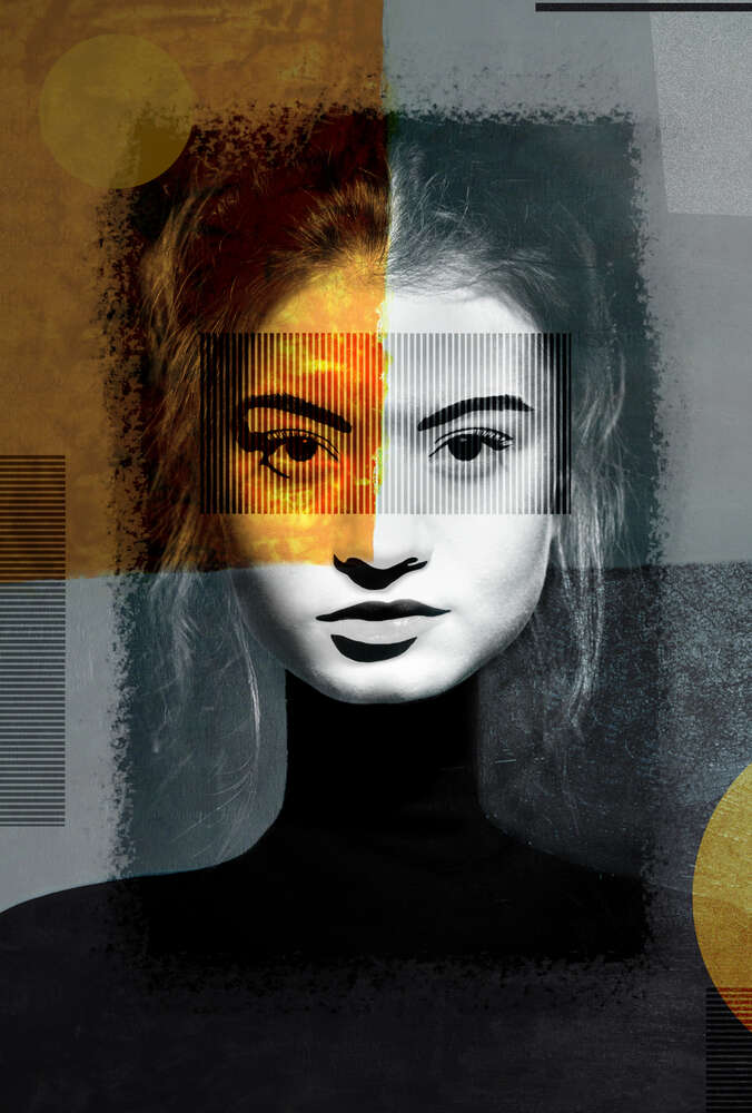 digital erstellte Kollage  - Abstraktes Frauenportrait (Gabriela Frauenfelder FOTOGRAFIN)