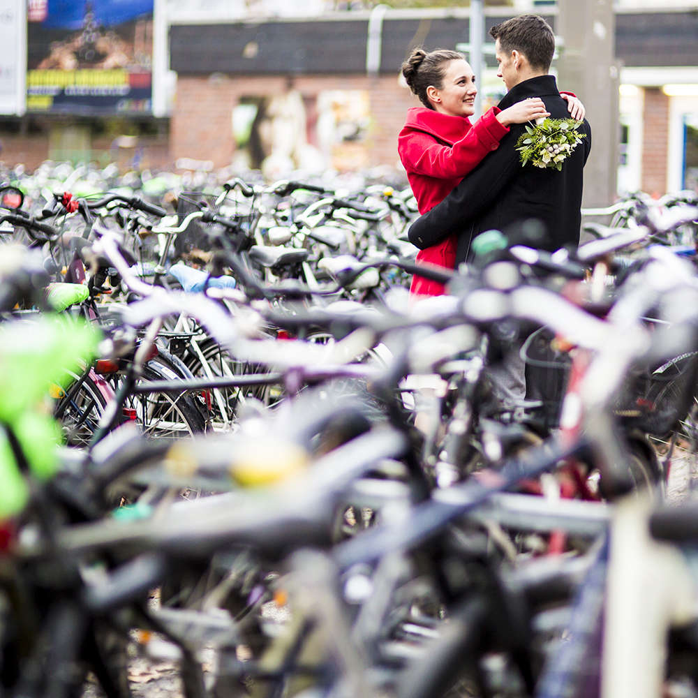 Winterhochzeit | Fahrräder in Münster (Lina Loos Fotografie)