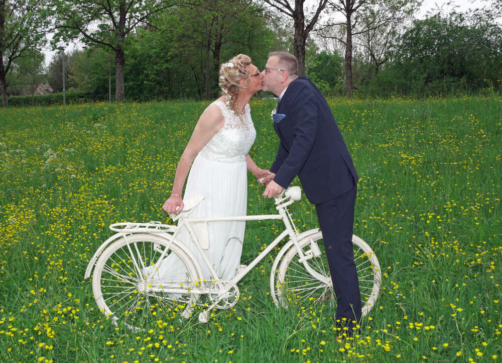 Tolles Fahrrad mit Brautpaar in Crailsheim (Fotohaus Lenzen)