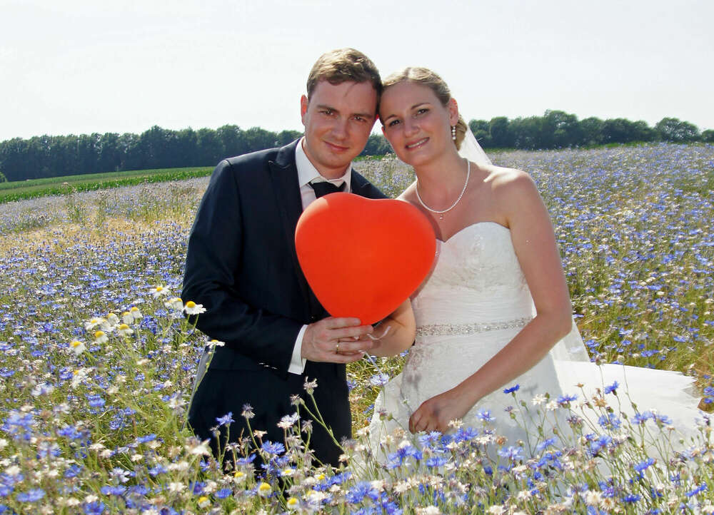 Im Kornblumenfeld bei Großerlach (Fotohaus Lenzen)