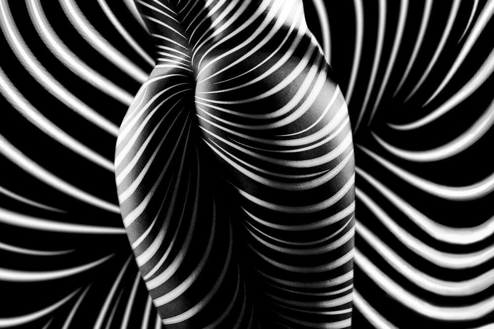Lights, Lines, Curves - Bodypainting Zebra (Aktfotografie & Boudoir Kristian Liebrand - Fotost)