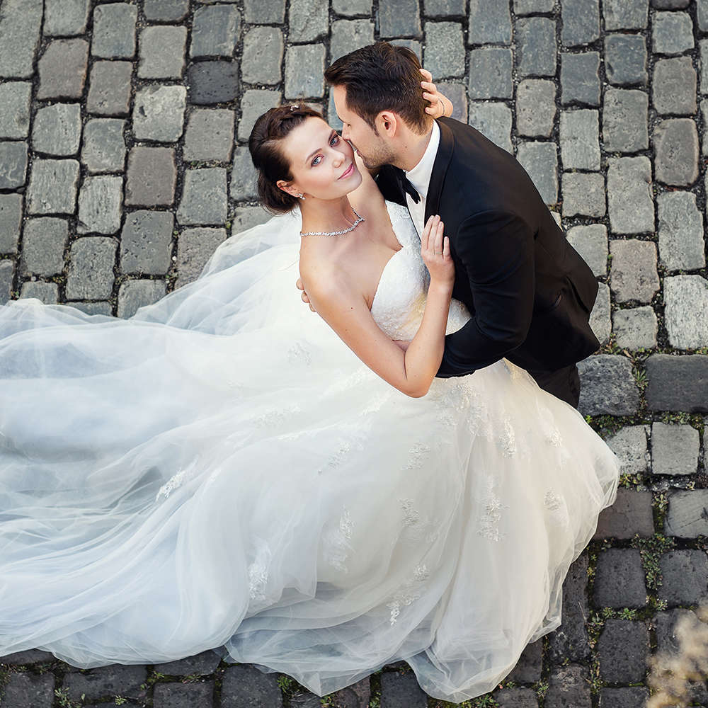 Moderne Brautpaarportraits (Fotoatelier Ebinger)